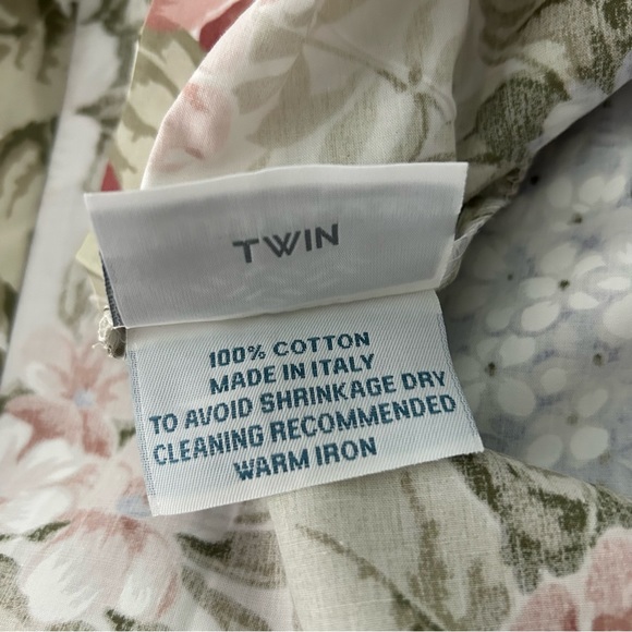 Cuddledown Floral Cotton Twin Duvet Cover Standard Sham Ruffle Throw Pillows Set - Picture 11 of 15